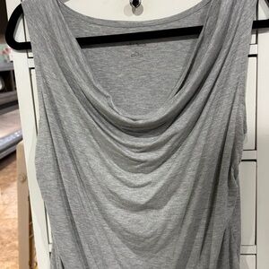 White House Black Market Light Gray Drape Tank Top